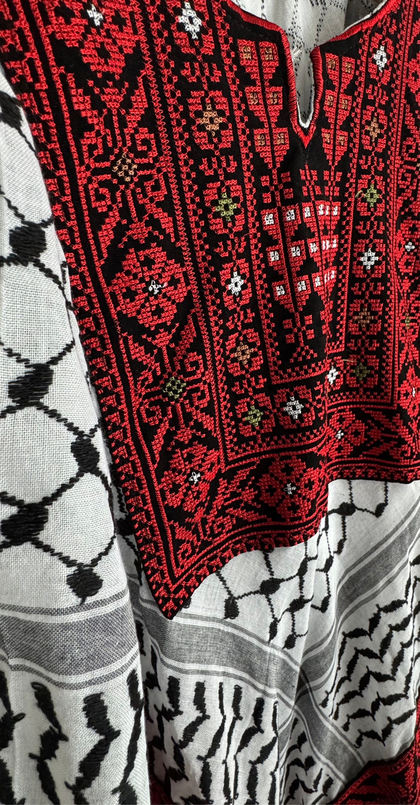 Poncho of Palestine | Classic Kufiya (Keffiyeh)- Tatreez – Made in Jordan