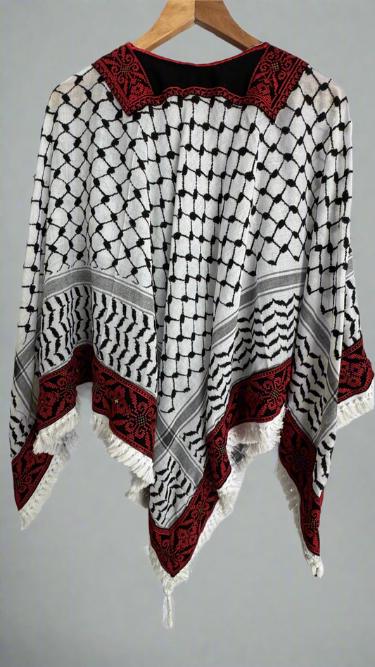 Poncho of Palestine | Classic Kufiya (Keffiyeh)- Tatreez – Made in Jordan