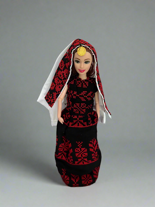 Palestinian Heritage Doll | Handcrafted Tatreez Dress & Veil – Multiple Styles