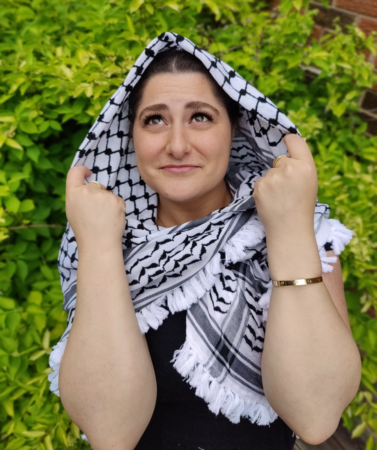Royal Kufiya (Keffiyeh) | Black & White – Made in Jordan - Palestinian Scarf