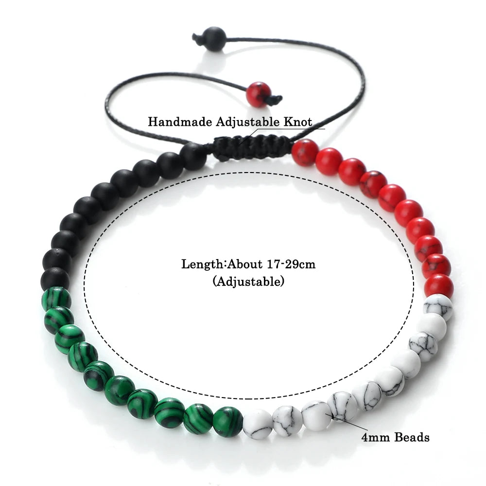 Palestine Red Black Green White National Flag bracelets