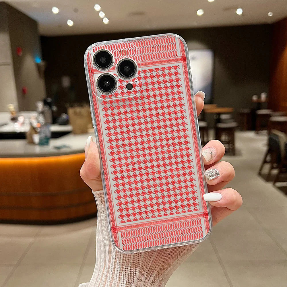 Hattah Keffiyeh Phone Case For iPhone 16 15 14 13 12 11 Mini Pro Max X XR XSMax 7 8 Plus SE20 Transparent Cover