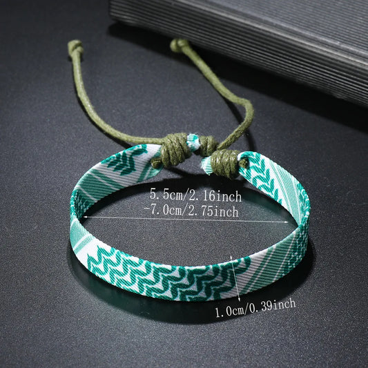 Palestine Keffiyeh Pattern Weave Bracelets