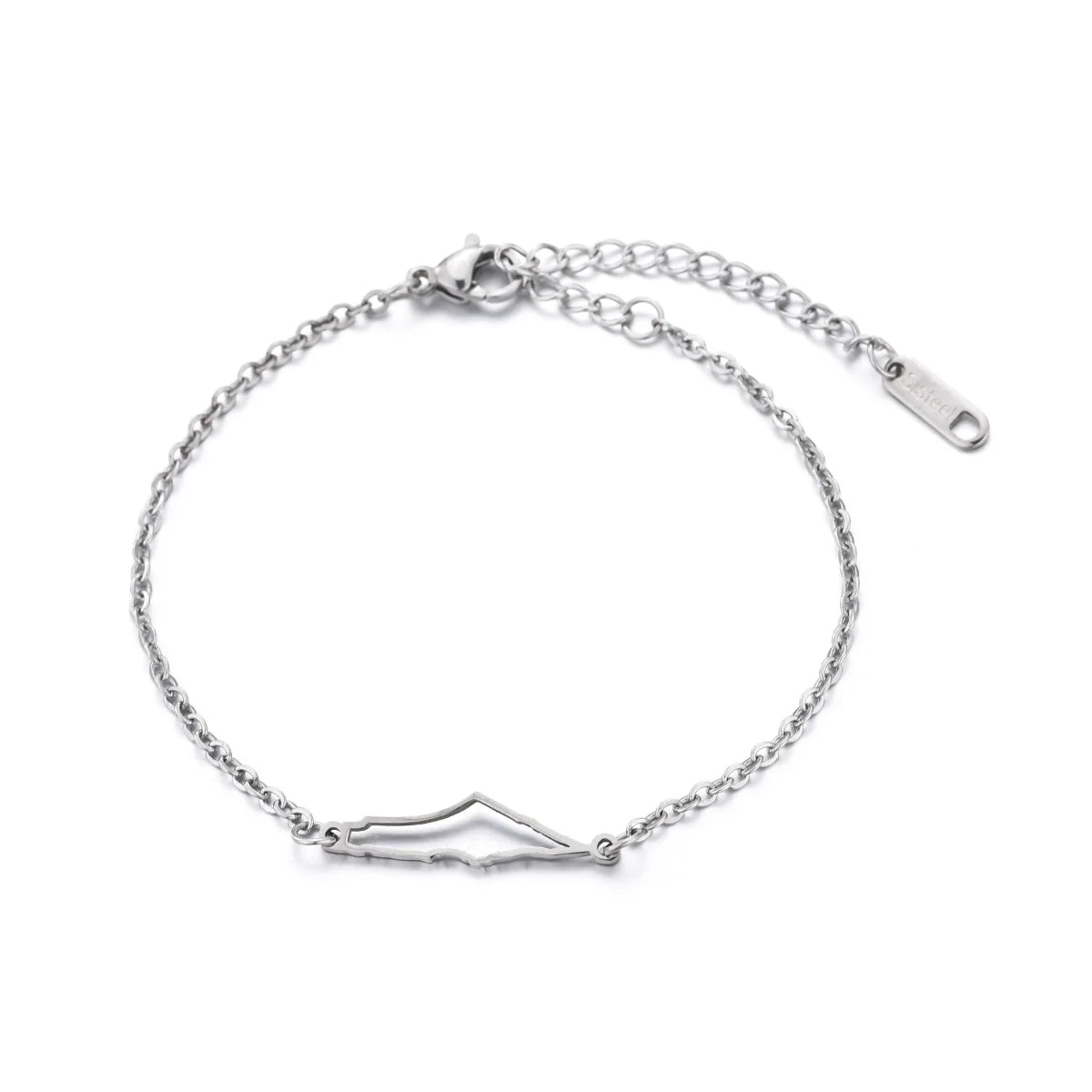 Palestine in Arabic Map With Flag Bracelet Jewelry Chains