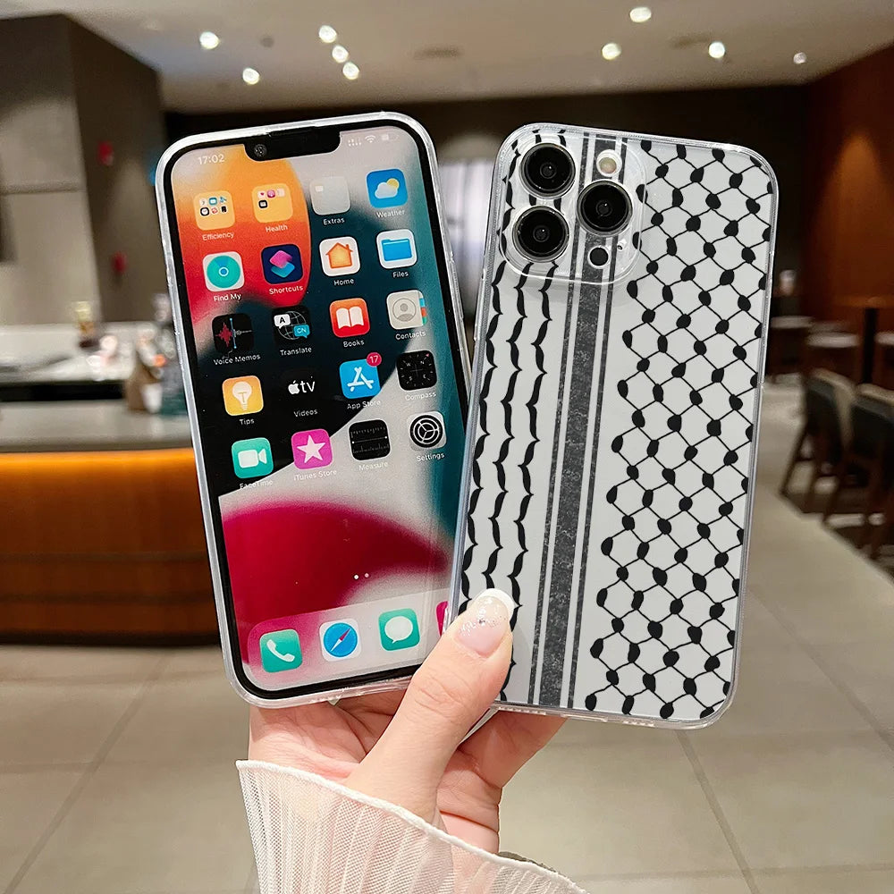Hattah Keffiyeh Phone Case For iPhone 16 15 14 13 12 11 Mini Pro Max X XR XSMax 7 8 Plus SE20 Transparent Cover