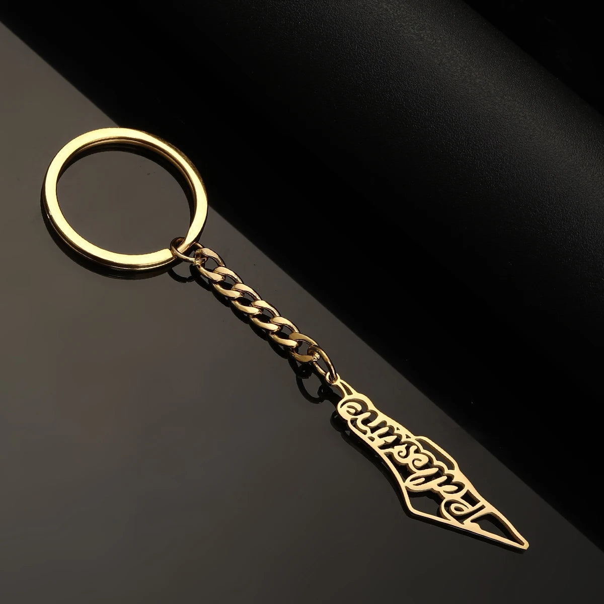 Palestine Map in Arabic Map With Flag Keychain Jewelry