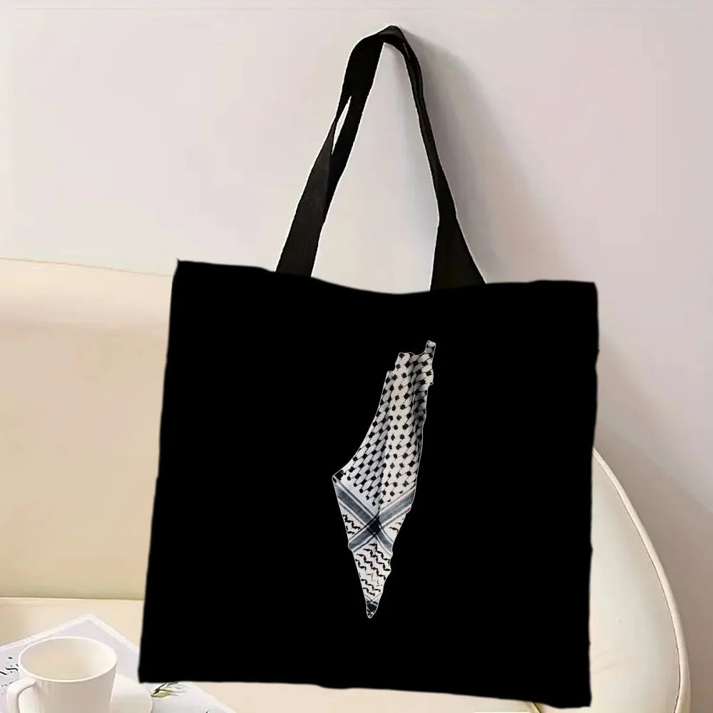 Heart Peace Floral Shoulder Bags Arabic Calligraphy Arab Keffiyeh