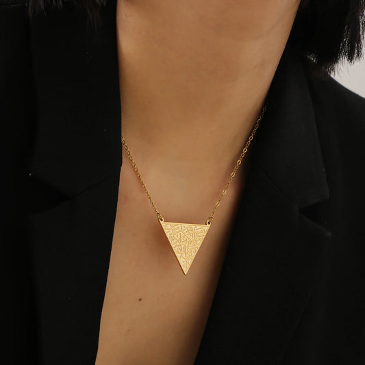 necklace Triangle victory jewelry accessories Unisex Stainless steel Jewelry gifts Arabic Love