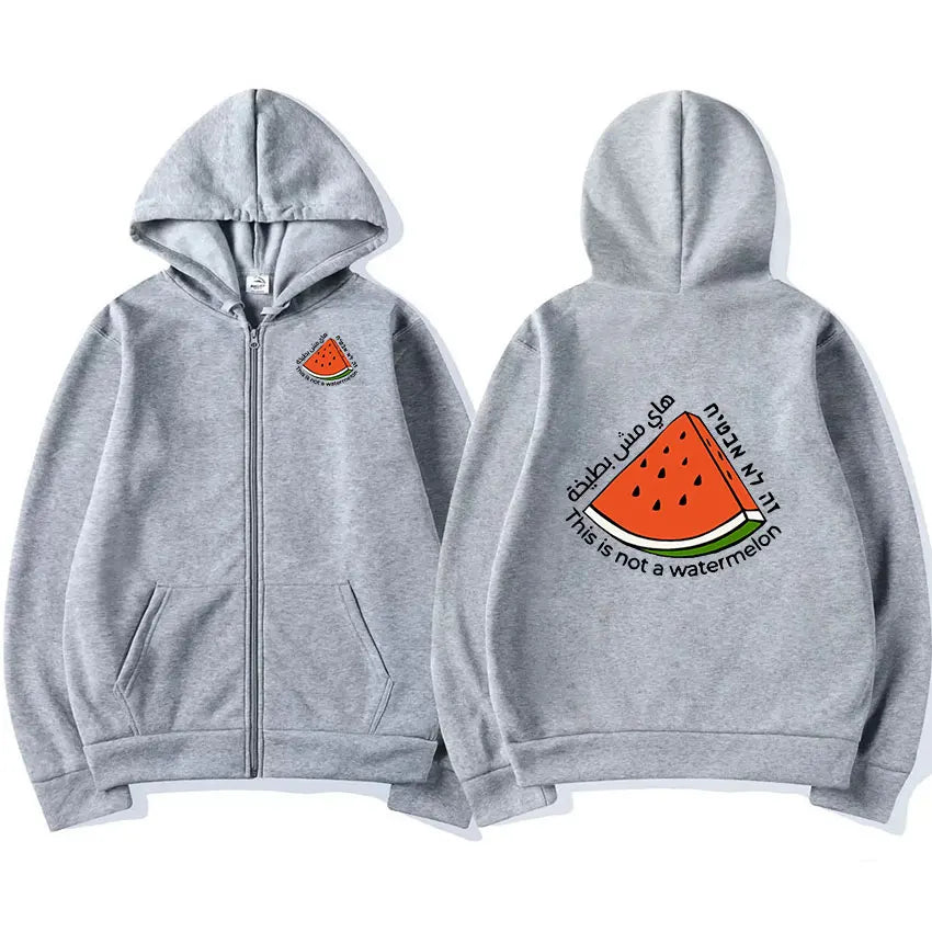 2024 This Is Not A Watermelon Trendy Pullover Zipper Hoodie