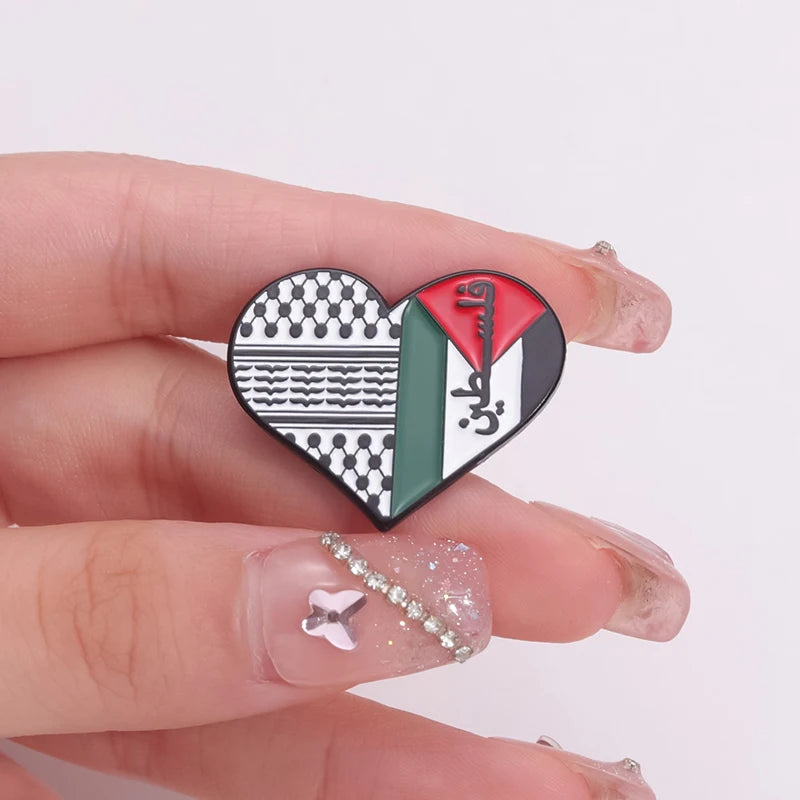 Symbolize The National Palestine Flag Brooches