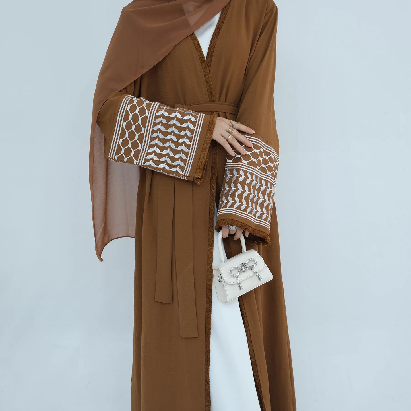 New Soft Embroidery Palestine Kefiyyeh Dubai Abaya