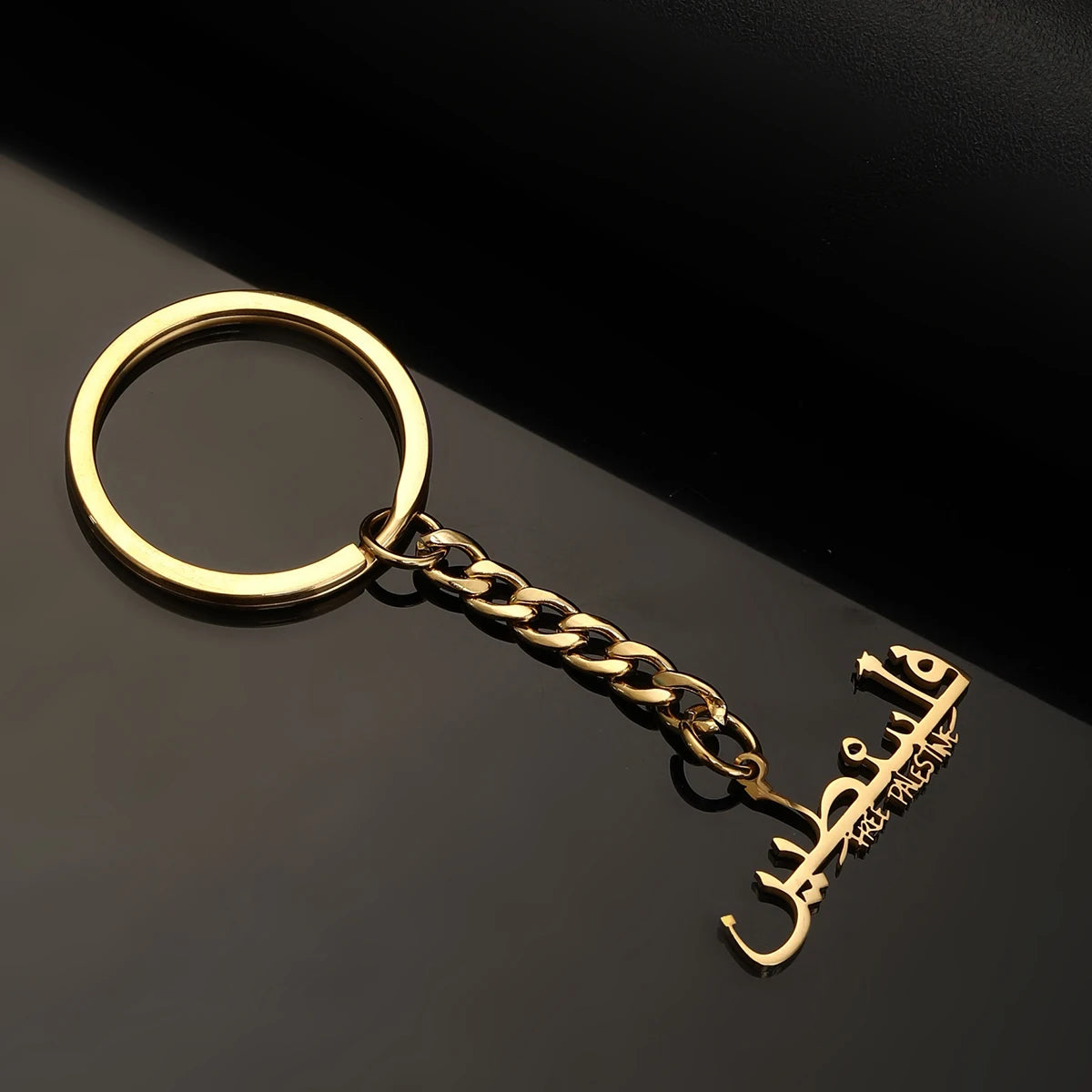 Palestine Map in Arabic Map With Flag Keychain Jewelry