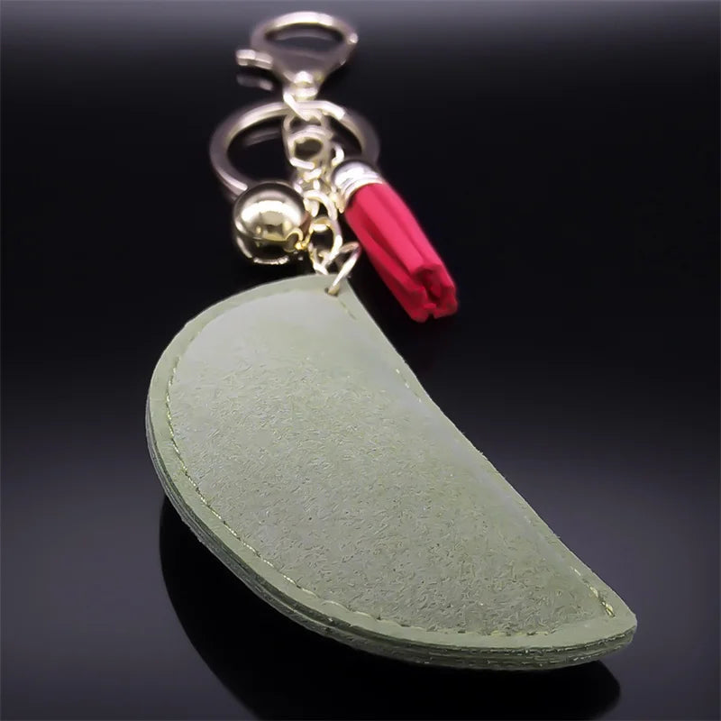 Kawaii Watermelon Full Crystal Key Chain Women Men Alloy Leather Gold Color Fruit Keyring Bag Car Accessories Jewelry K5100S05