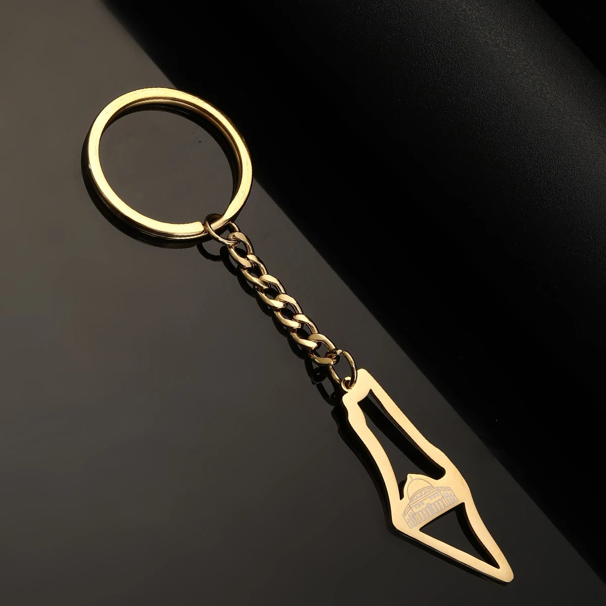 Palestine Map in Arabic Map With Flag Keychain Jewelry