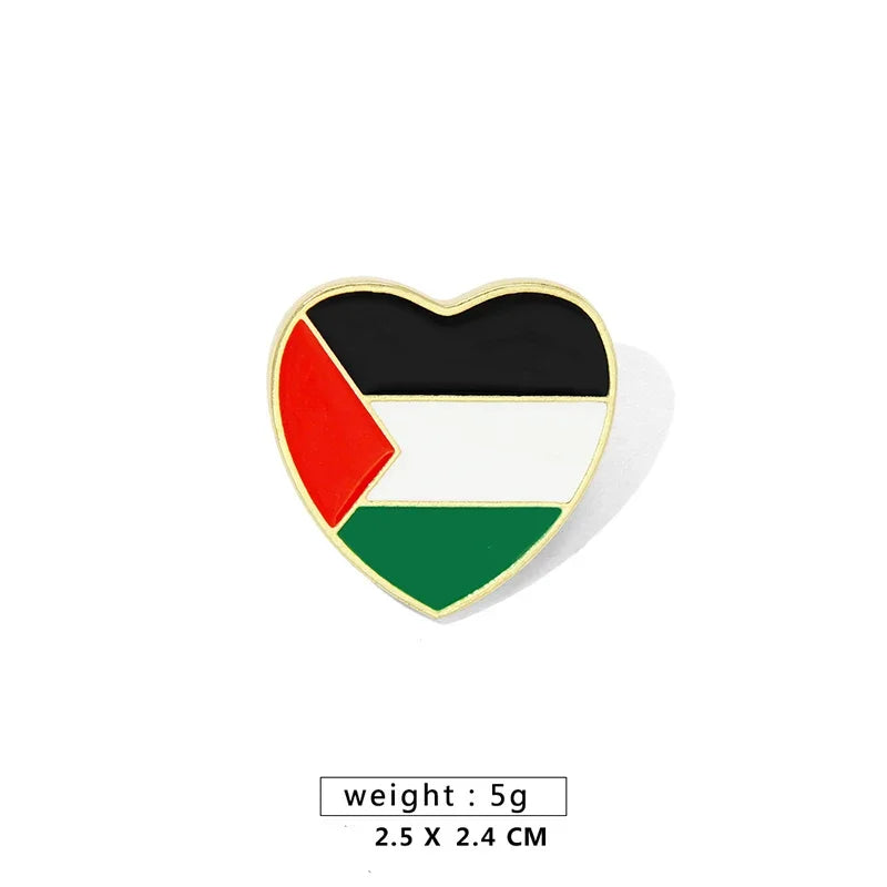 NOT A Watermelon Brooch Pin Handala Heart
