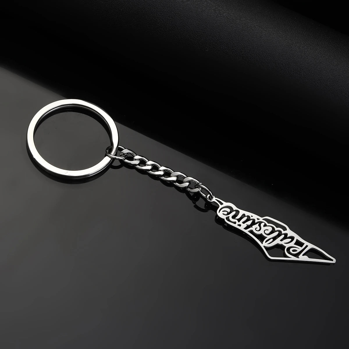 Palestine Map in Arabic Map With Flag Keychain Jewelry