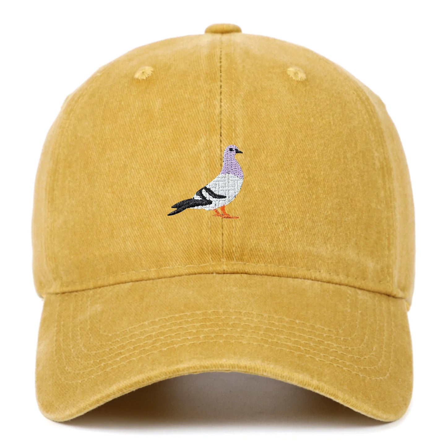 Baseball cap suitable for all seasons, pigeon embroidery pattern, men's and women's daily casual fashion, outdoor sun protection