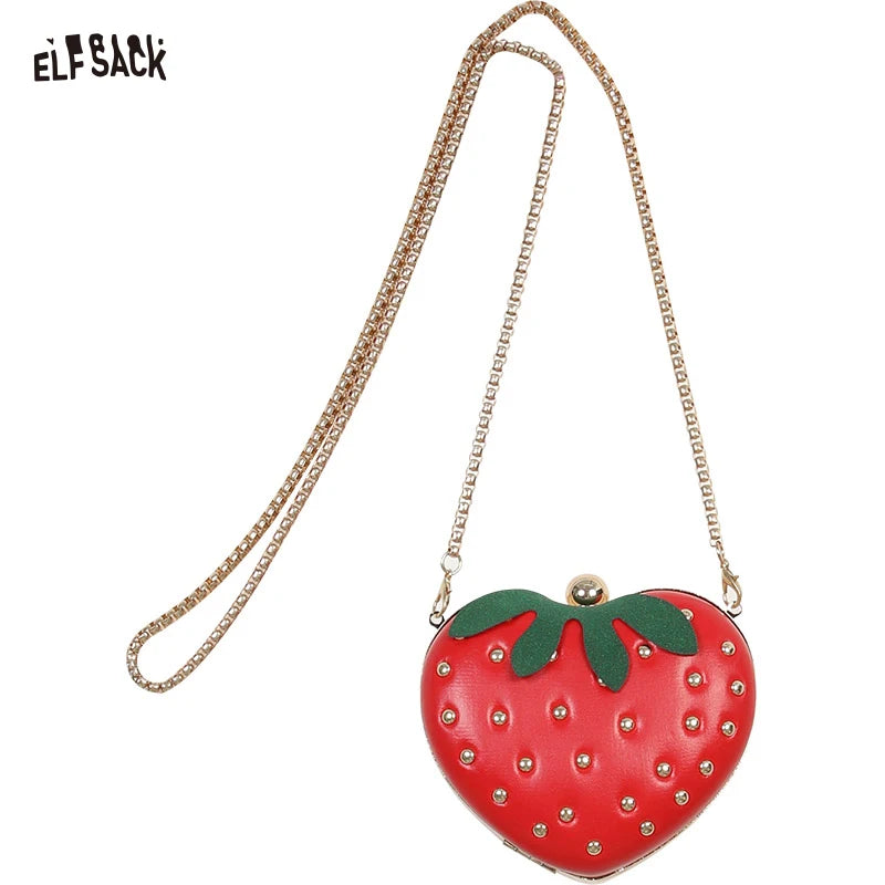 ELFSACK 2025 Summer New Arrival Y2K Cartoon Patchwork All-Over Print Canvas Bag Large Capacity Stylish Shoulder Tote for woman