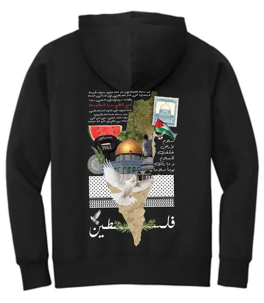 Palestine Flag Story Vintage Freedom Flags Unisex Hoodie Arabic Calligraphy Graphic Hoodies