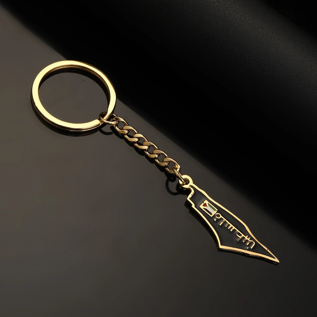 Palestine Map in Arabic Map With Flag Keychain Jewelry