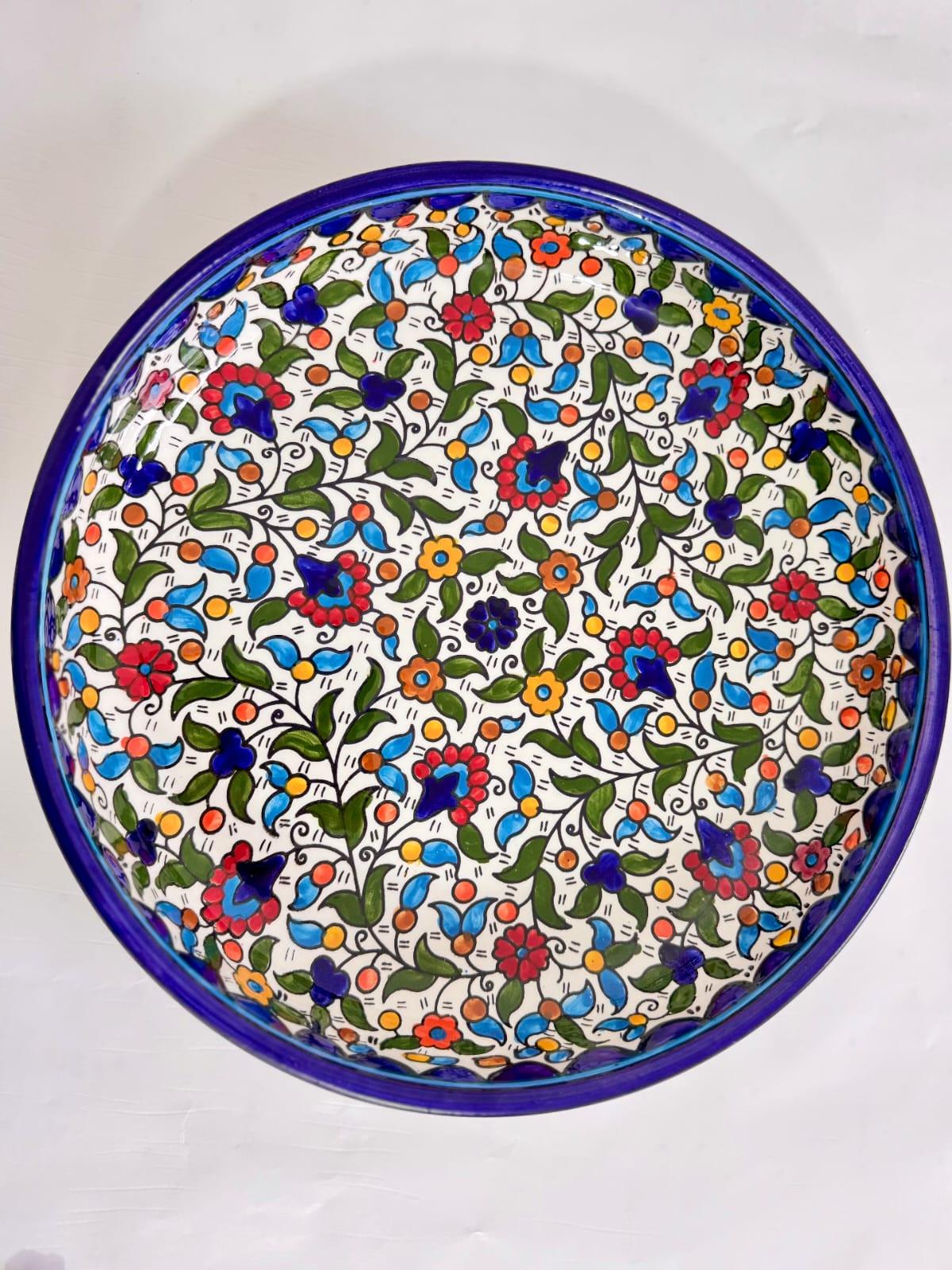 Palestinian Bowl Flower Design 32×32×10 cm