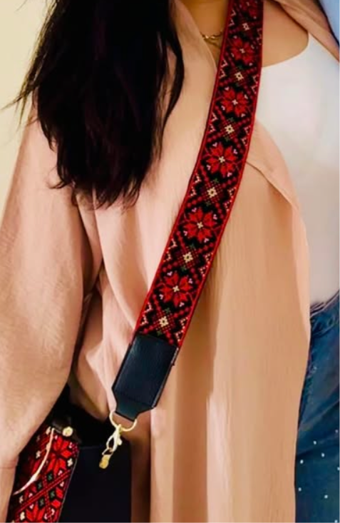 Tatreez Strap | Multipurpose Bag, Camera & Guitar Strap – Palestinian Embroidery Pattern