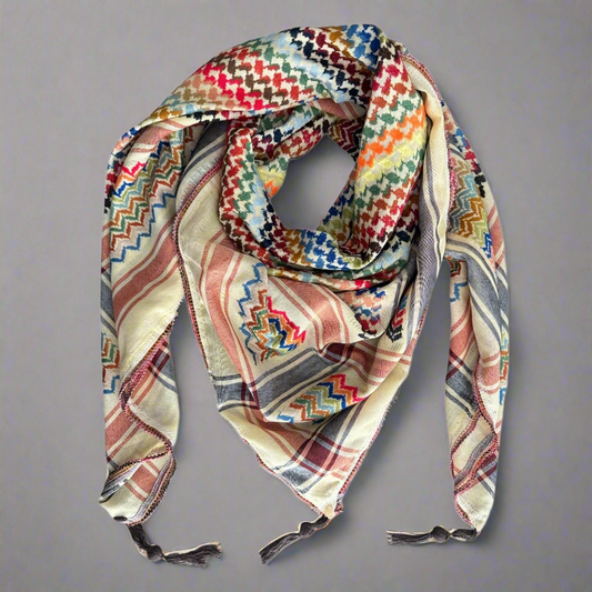 Vibrant Sandy Yellow Kufiya (Keffiyeh) | Modern Colors – Made in Jordan - Palestinian Scarf