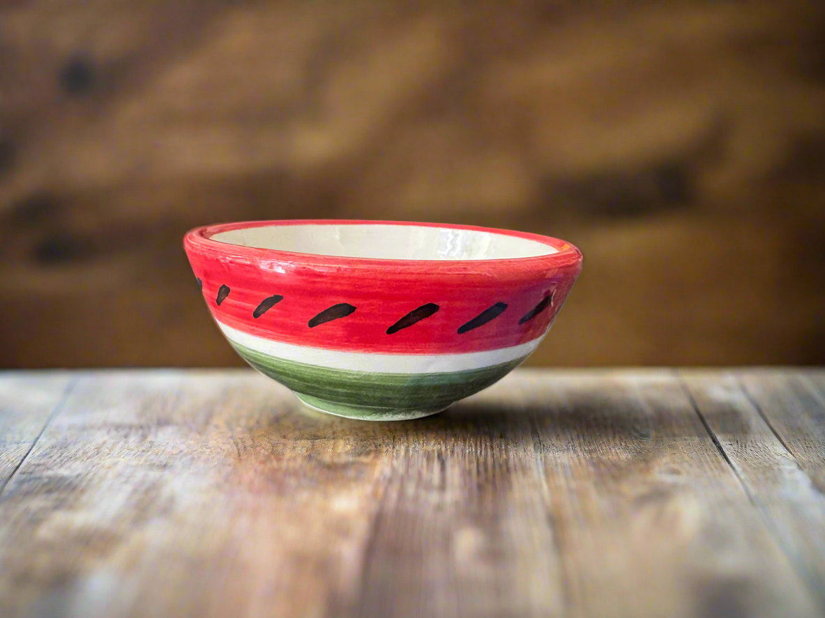 Watermelon Bowls | Large & Small – Hand-Painted Palestinian Ceramic | Made in Jordan