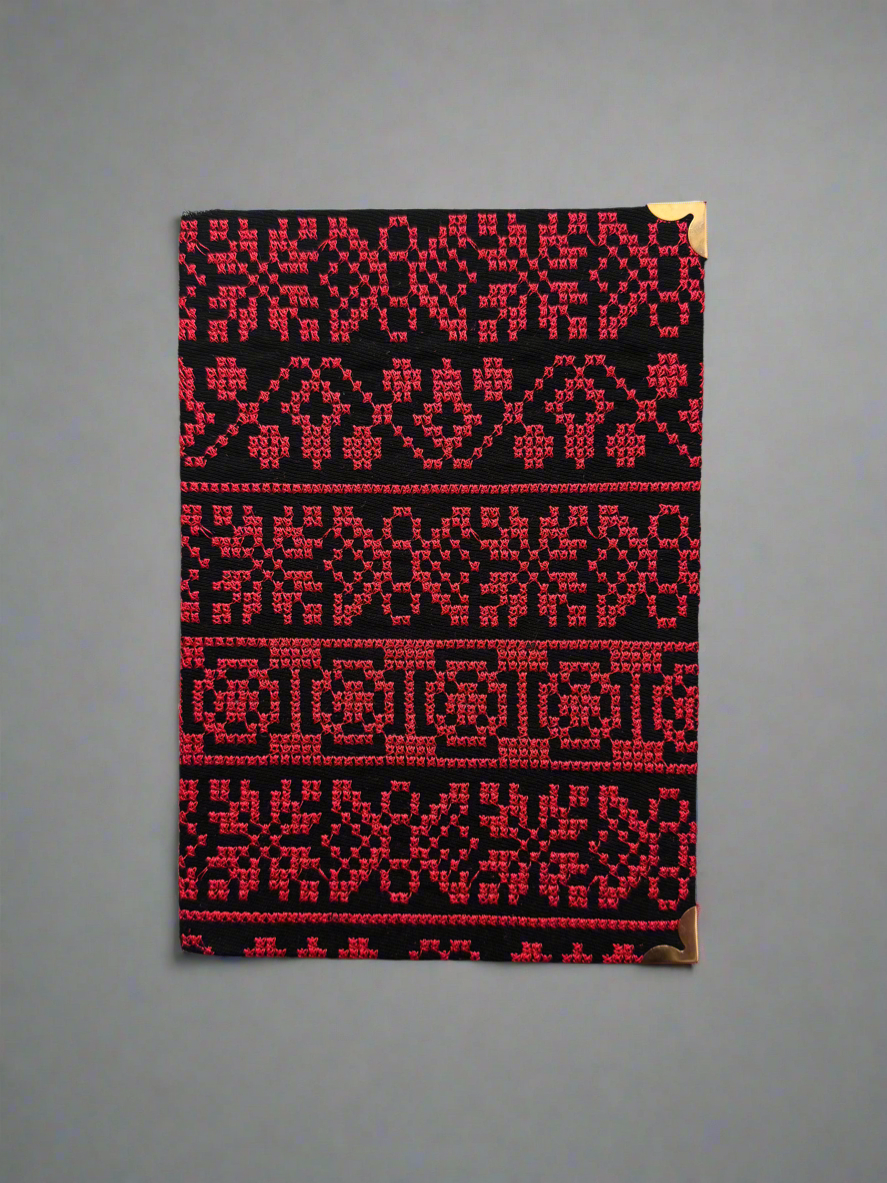 Tatreez Journal | Handcrafted Palestinian Notebook – Red & Teal Designs