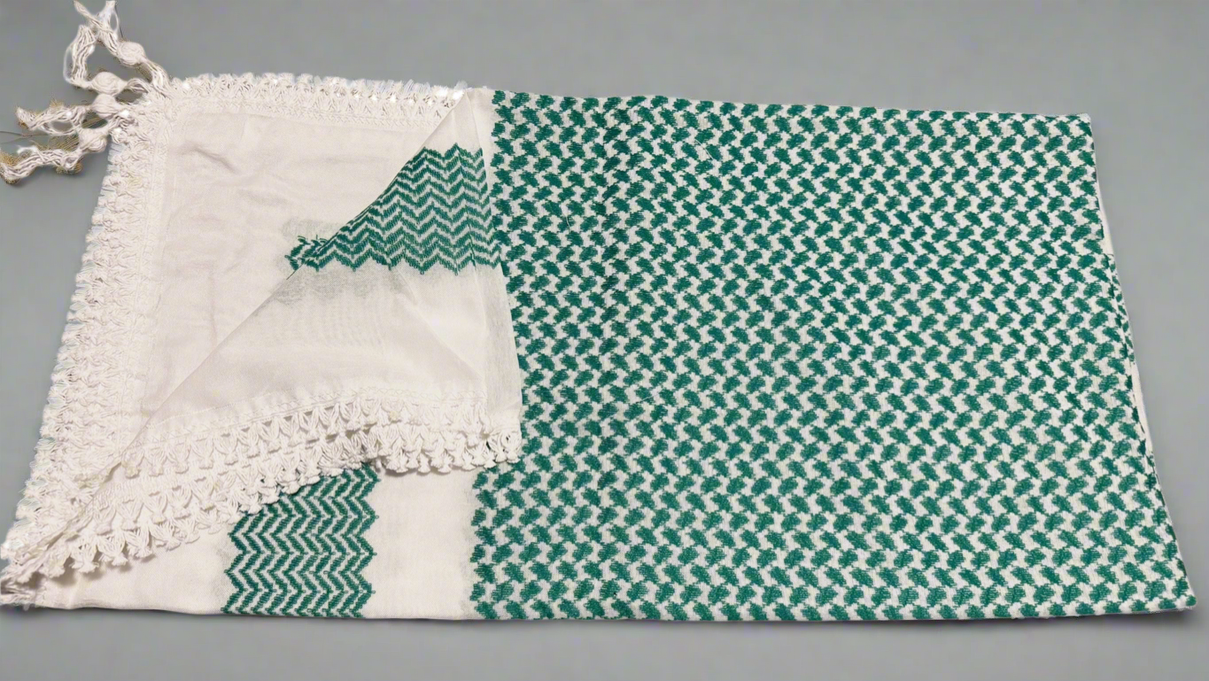 Bold Green Kufiya (Keffiyeh) | Striking Colors - Made in Jordan - Palestinian Scarf
