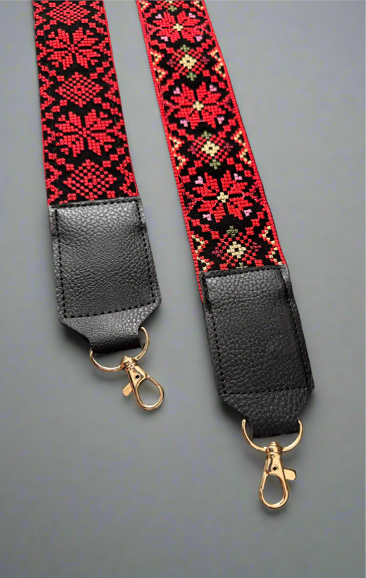 Tatreez Strap | Multipurpose Bag, Camera & Guitar Strap – Palestinian Embroidery Pattern