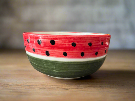 Watermelon Bowls | Large & Small – Hand-Painted Palestinian Ceramic | Made in Jordan