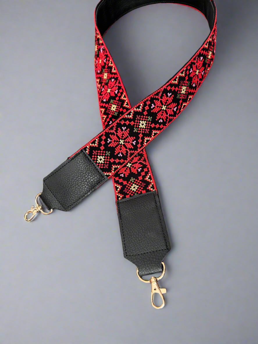 Tatreez Strap | Multipurpose Bag, Camera & Guitar Strap – Palestinian Embroidery Pattern