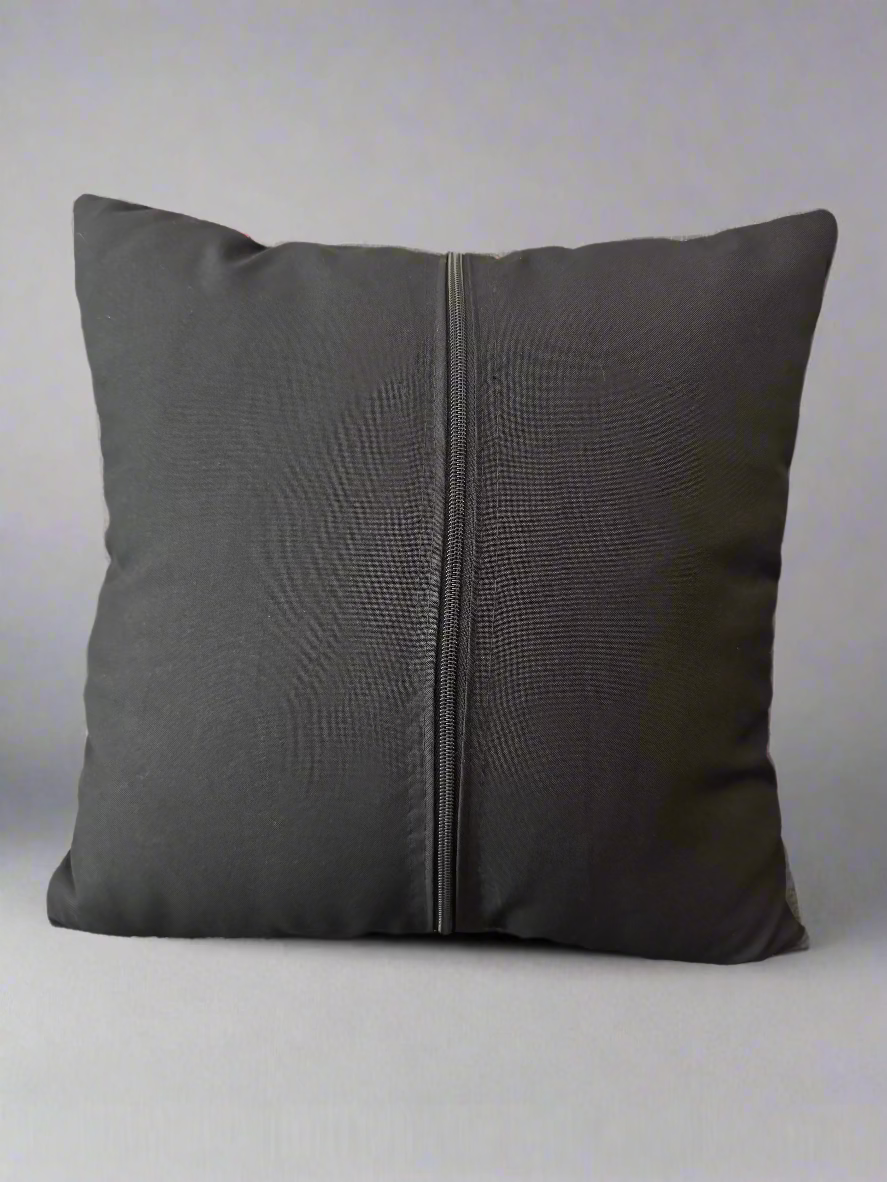 Tatreez Cushion Cover - Green with Gold on Black | 16x16" Palestinian Embroidery