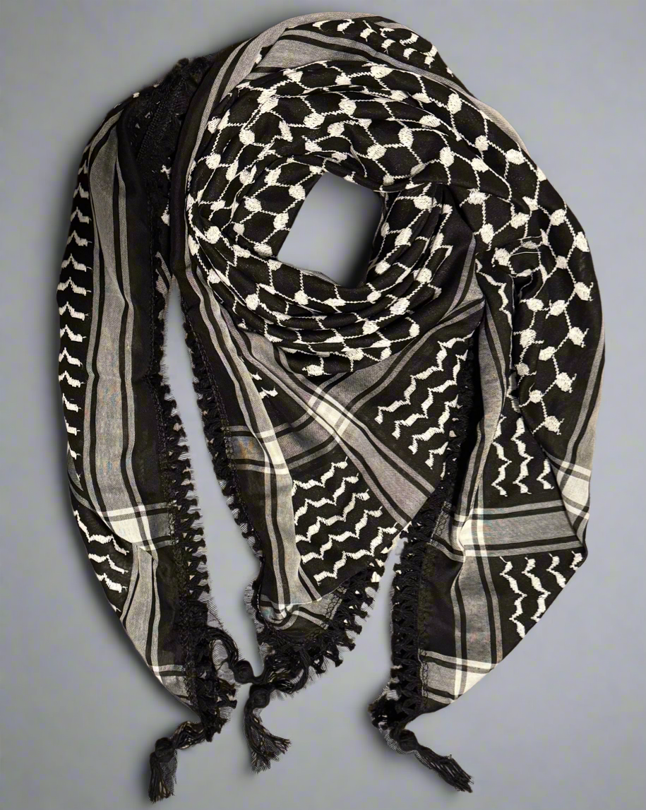 Bold Inversed Kufiya (Keffiyeh) | Striking Colors - Made in Jordan - Palestinian Scarf