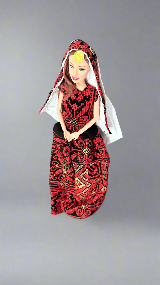 Palestinian Heritage Doll | Handcrafted Tatreez Dress & Veil – Multiple Styles