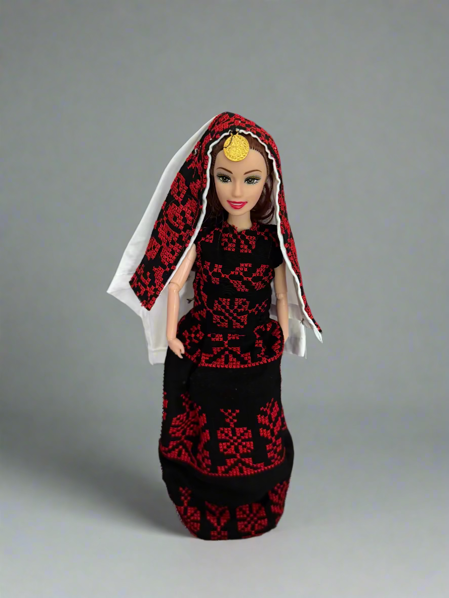 Palestinian Heritage Doll | Handcrafted Tatreez Dress & Veil – Multiple Styles