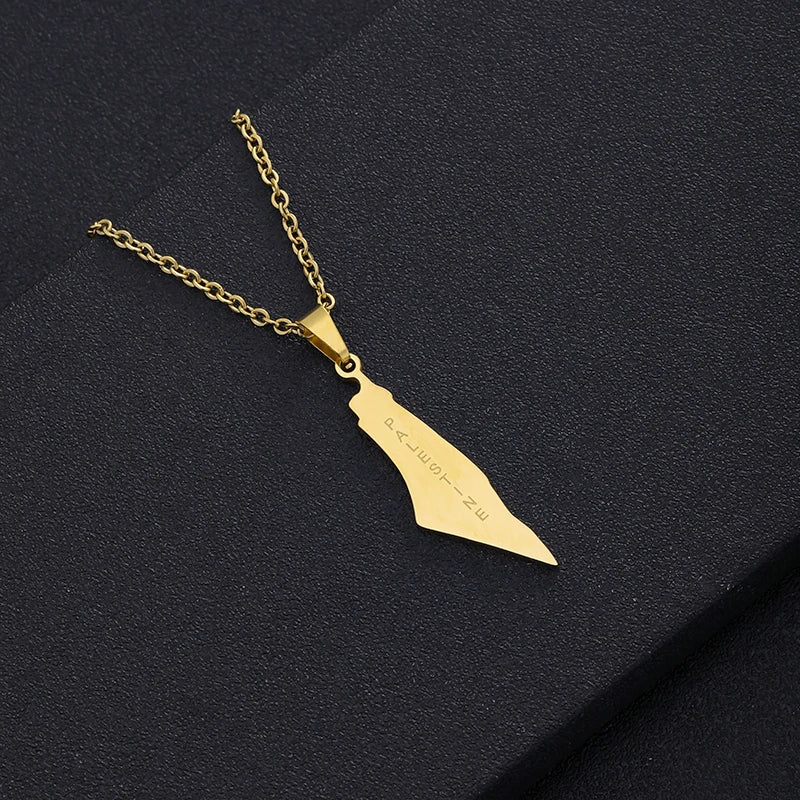 Arabic Palestine Map Pendant Necklaces Stainless Steel Gold Silver Color Middle East Men Women Ethnic Jewelry Gift