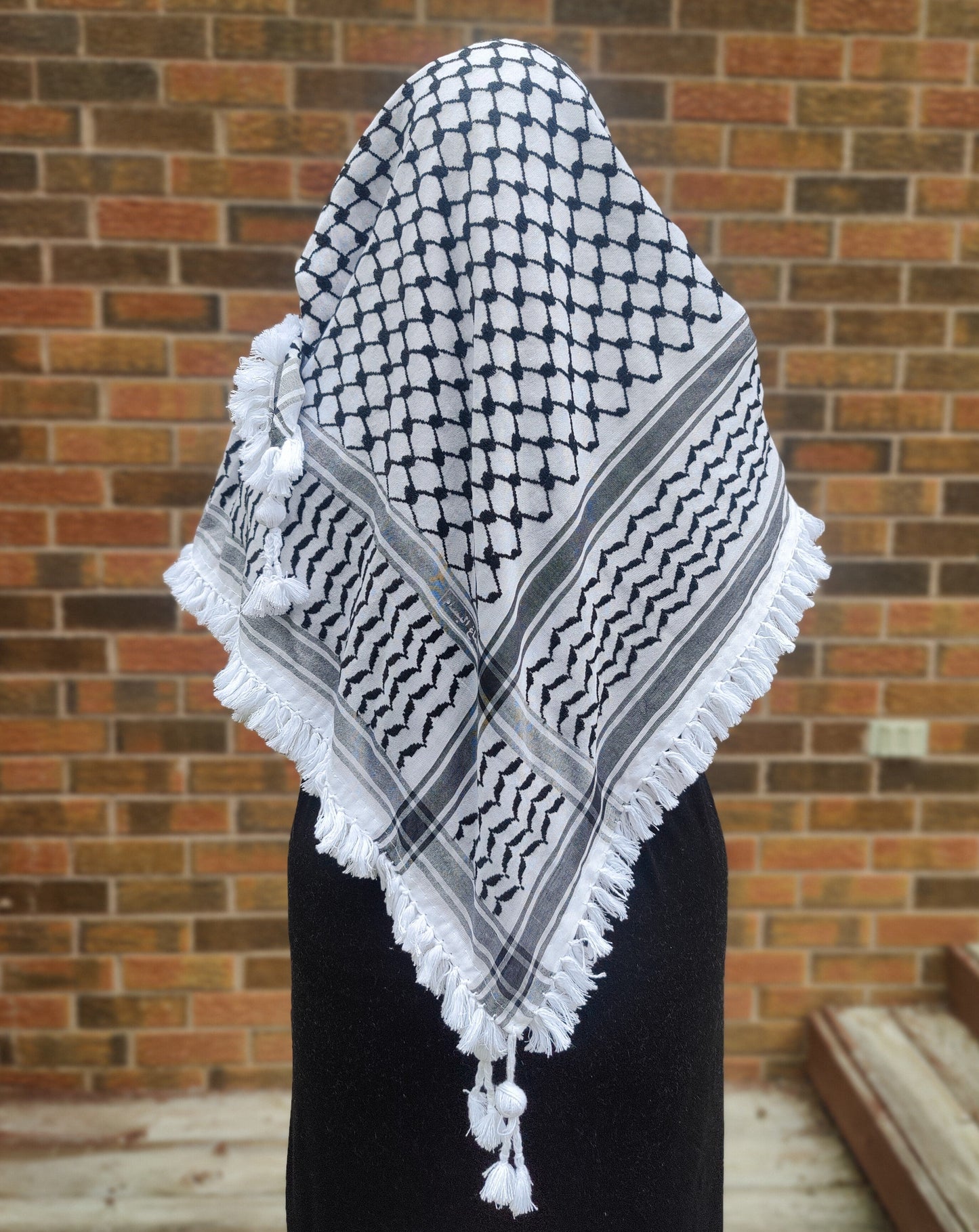 Royal Kufiya (Keffiyeh) | Black & White – Made in Jordan - Palestinian Scarf