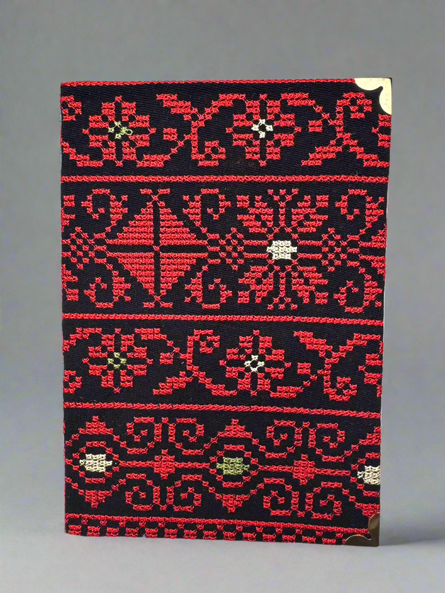 Tatreez Journal | Handcrafted Palestinian Notebook – Red & Teal Designs