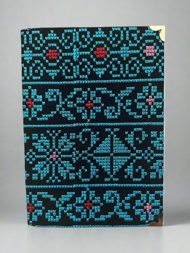 Tatreez Journal | Handcrafted Palestinian Notebook – Red & Teal Designs