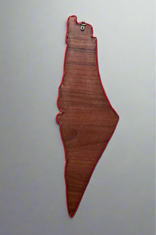 Palestine Map Wall Hanging | Tatreez Patchwork on Wood – Handmade Assembly