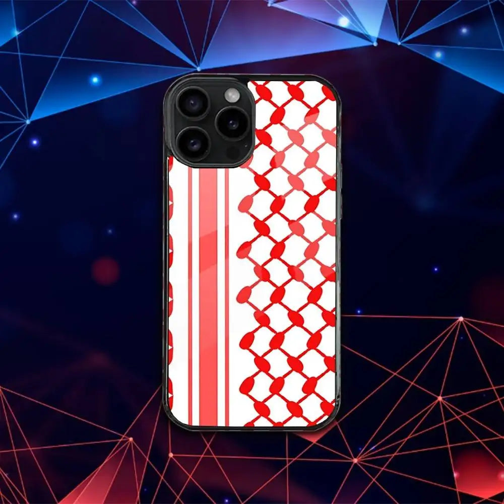 Keffiyeh Palestine Case For iPhone  Magnetic Magsafe Wireless Charging