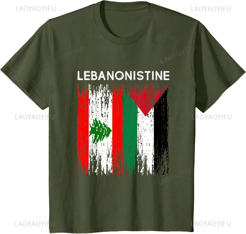 Wear the Lebanese and Palestinian flags