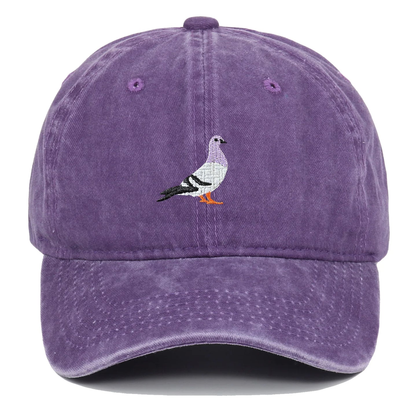 Baseball cap suitable for all seasons, pigeon embroidery pattern, men's and women's daily casual fashion, outdoor sun protection