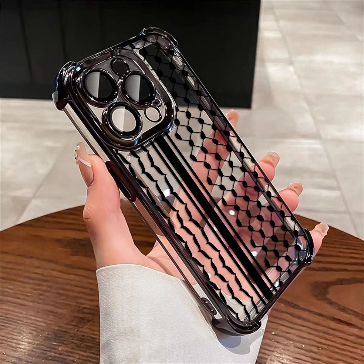 Hattah Keffiyeh Phone Case For iPhone 16 15 14 13 12 11 Pro Max X XR XSMax 7 8 Plus Shockproof Clear Armor Cover