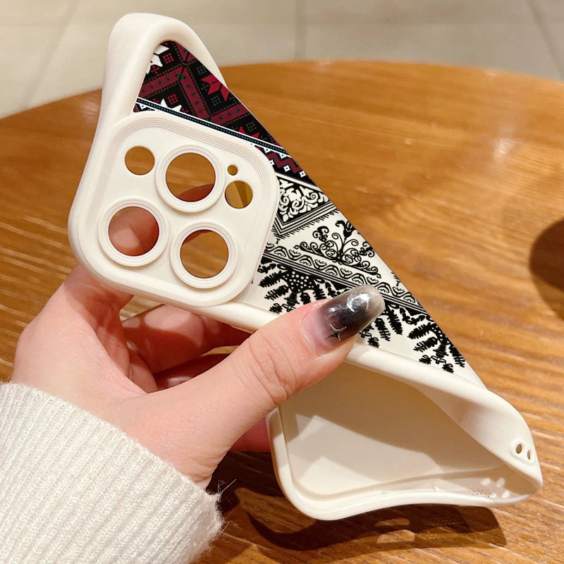 Tatreez Pattren Shockproof Case For iPhone Soft TPU Phone Cover