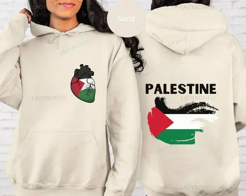 New in Hoodies Palestine Olive Hoodie Heart