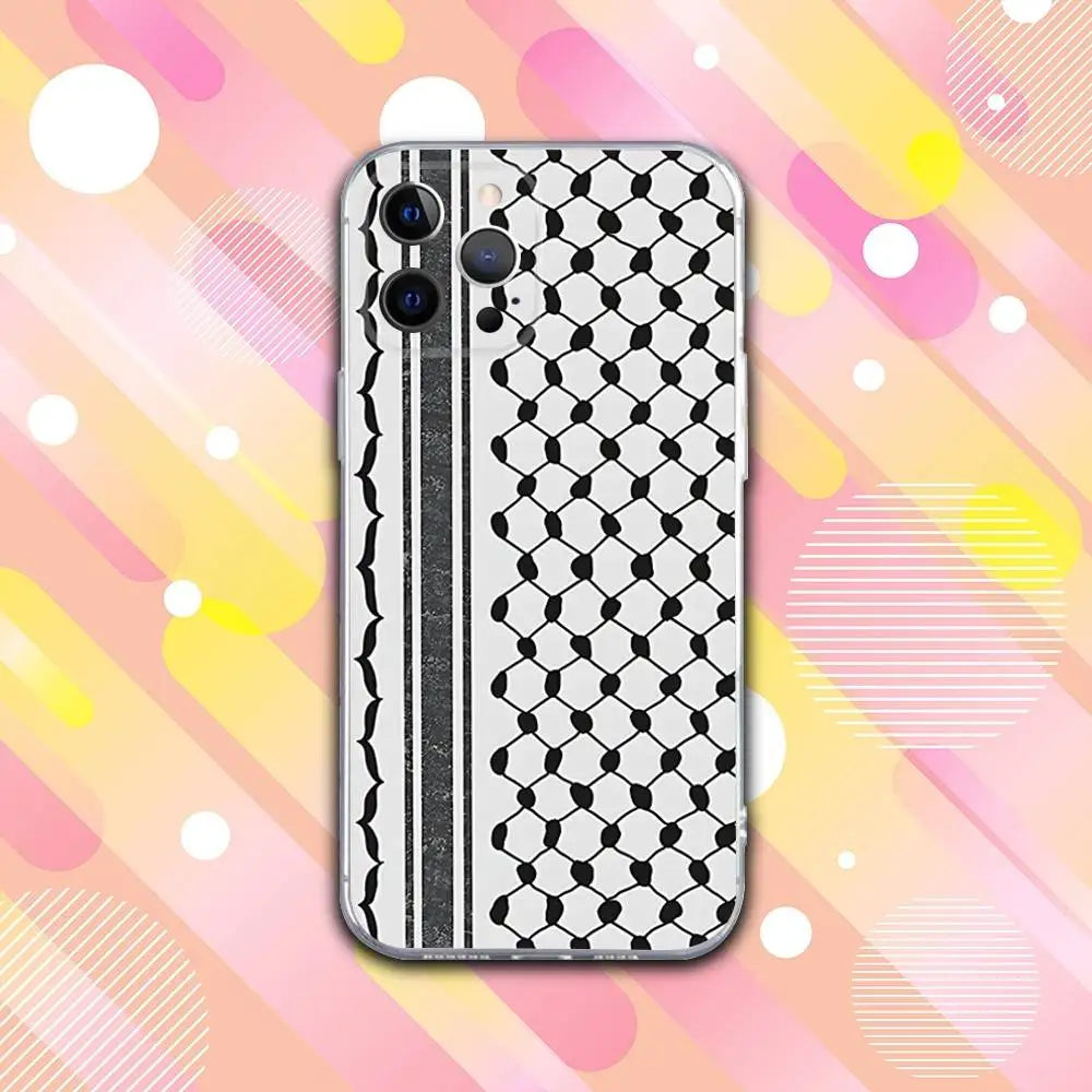 Keffiyeh P-Palestine-S Phone Case For iPhone 17,16,15,14,13,12,11 Pro,Max,Plus,X,XS,XR,SE4,E Mini Transparent Soft Cover