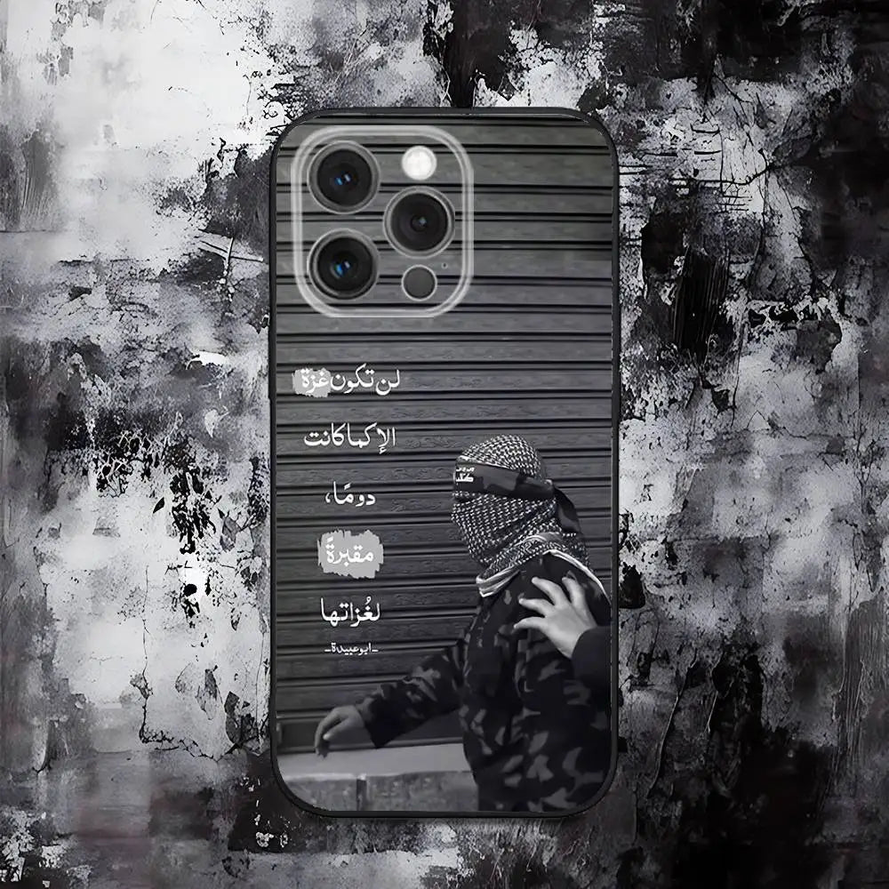 A-Abu O-Obaida Phone Case For iPhone 16,15,14,13,12,11,Pro,Max,Plus,X,XS,SE,E,Mini,Soft Silicone Black Case